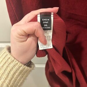 SHEIN Red Cowl Neck Dress